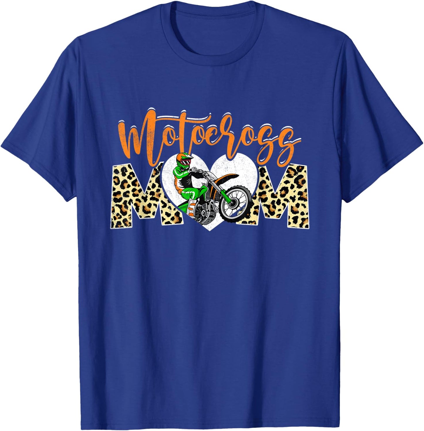 Sport Mom Leopard Mother's Day Motocross Mommy Mama T-Shirt - T-Shirt | Royal