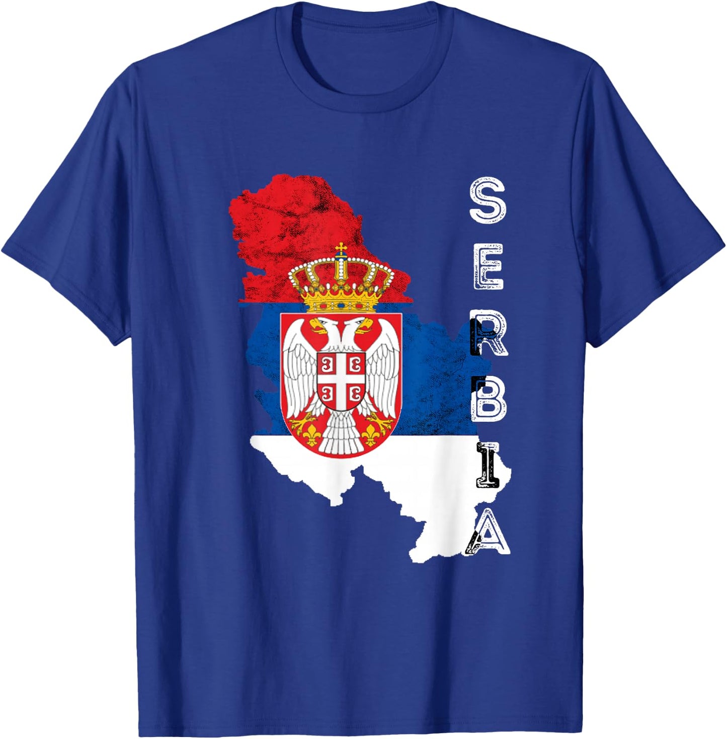 Serbia Vintage Serbian Map Srbija Serbian Flag Serbian Pride T-Shirt - T-Shirt | Royal