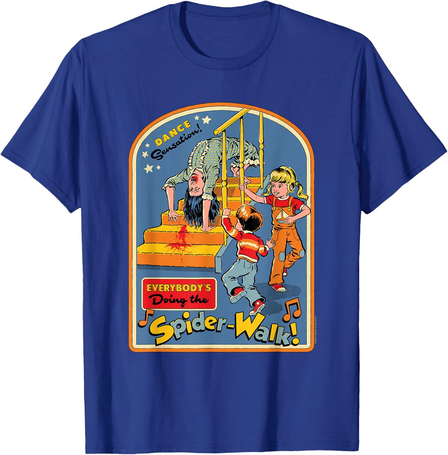 Steven Rhodes Spider-Walk Dance Sensation Retro Dark Humor T-Shirt - T-Shirt | Royal