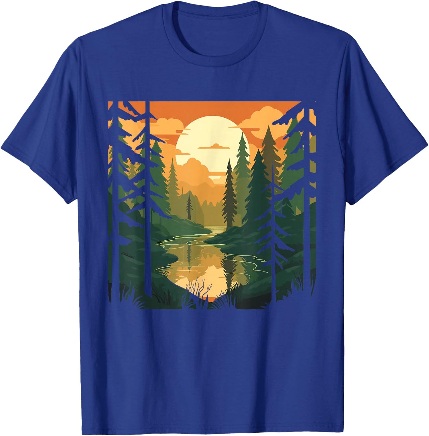 Forest Nature and Tree Men T-Shirt - T-Shirt | Royal