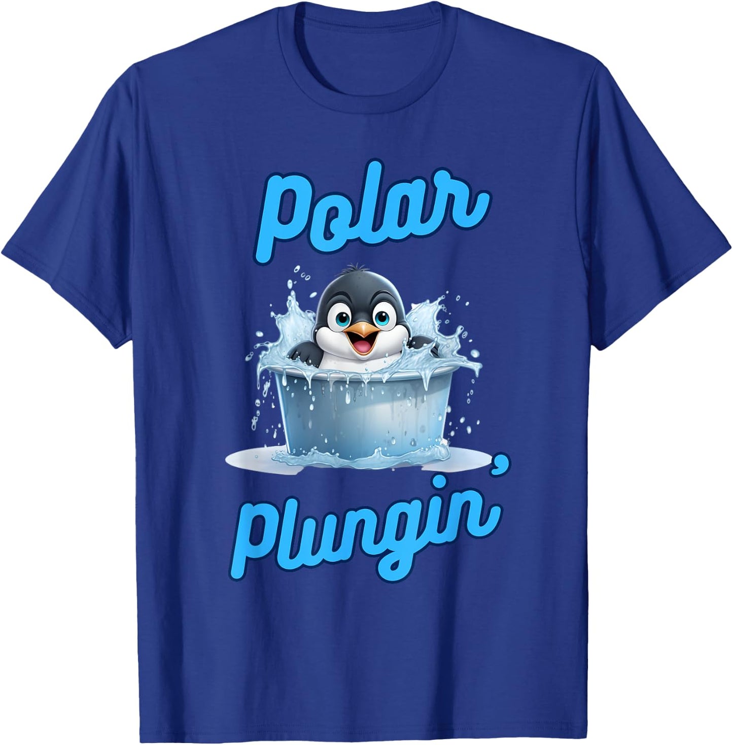 Polar Plungin Penguin Ice Bath Addict Cold Plunge T-Shirt - T-Shirt | Royal