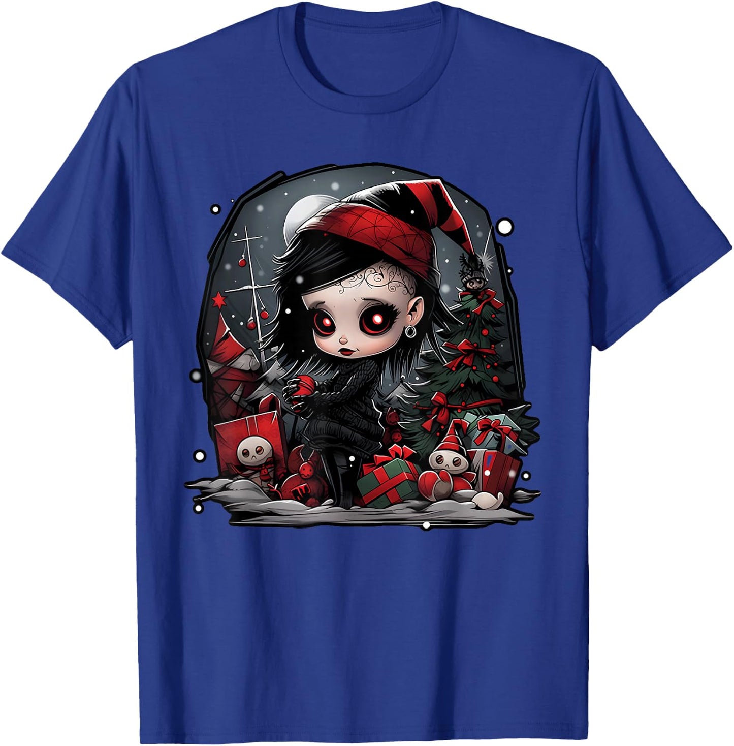 Festive Shadows: A Christmas Goth Baby's Tale T-Shirt - T-Shirt | Royal