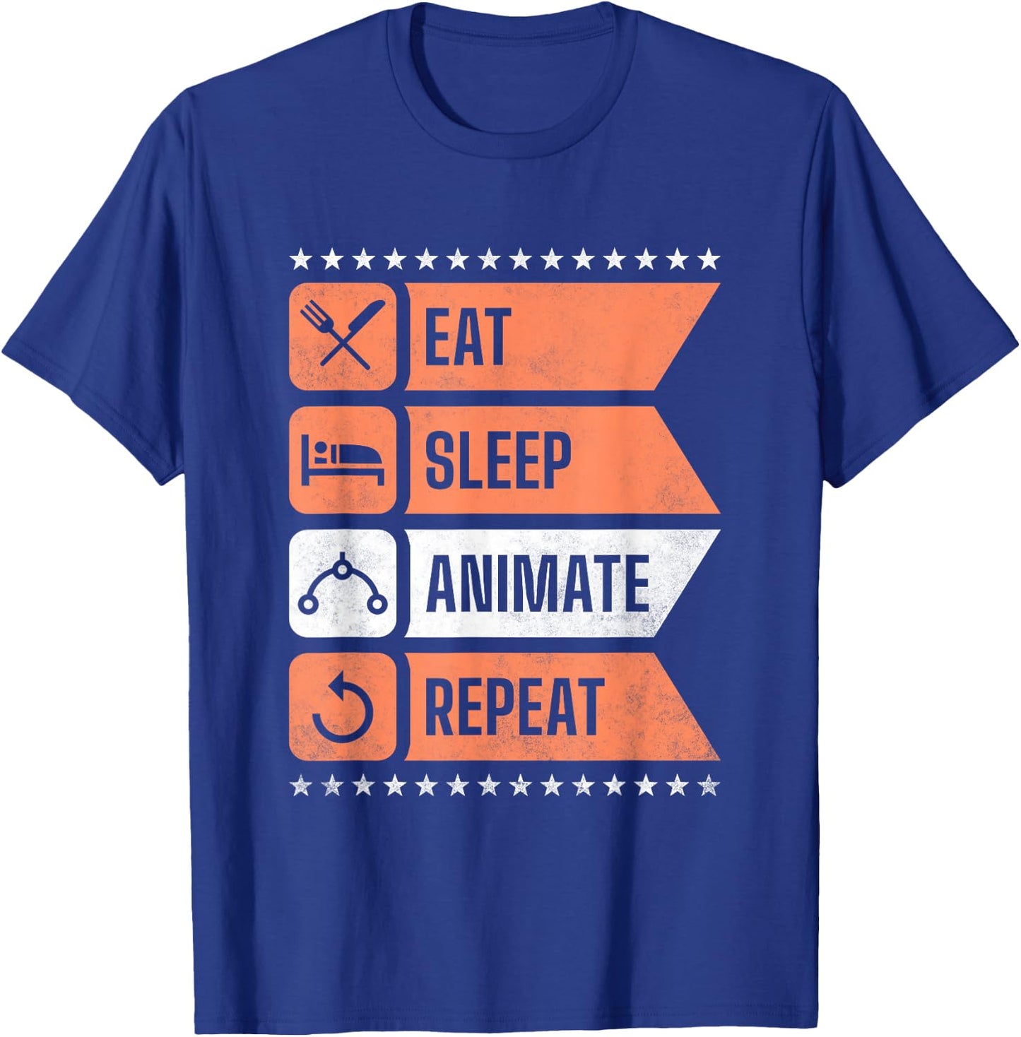 Eat Sleep Animate Repeat T-Shirt - T-Shirt | Royal