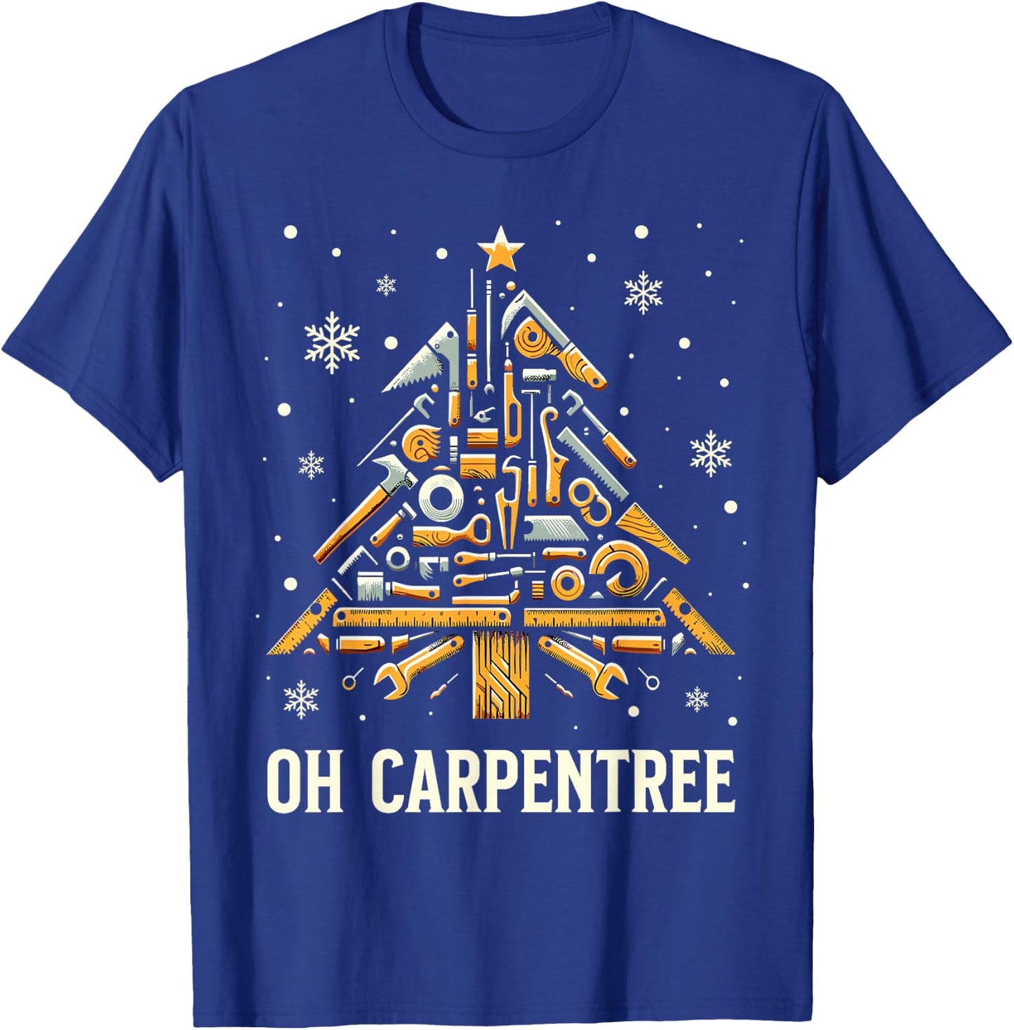 Christmas Carpentry Woodworker Woodworking Christmas T-Shirt - T-Shirt | Royal