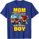 Mom of the Birthday Boy Matching Family Fireman Firetruck T-Shirt - T-Shirt | Royal