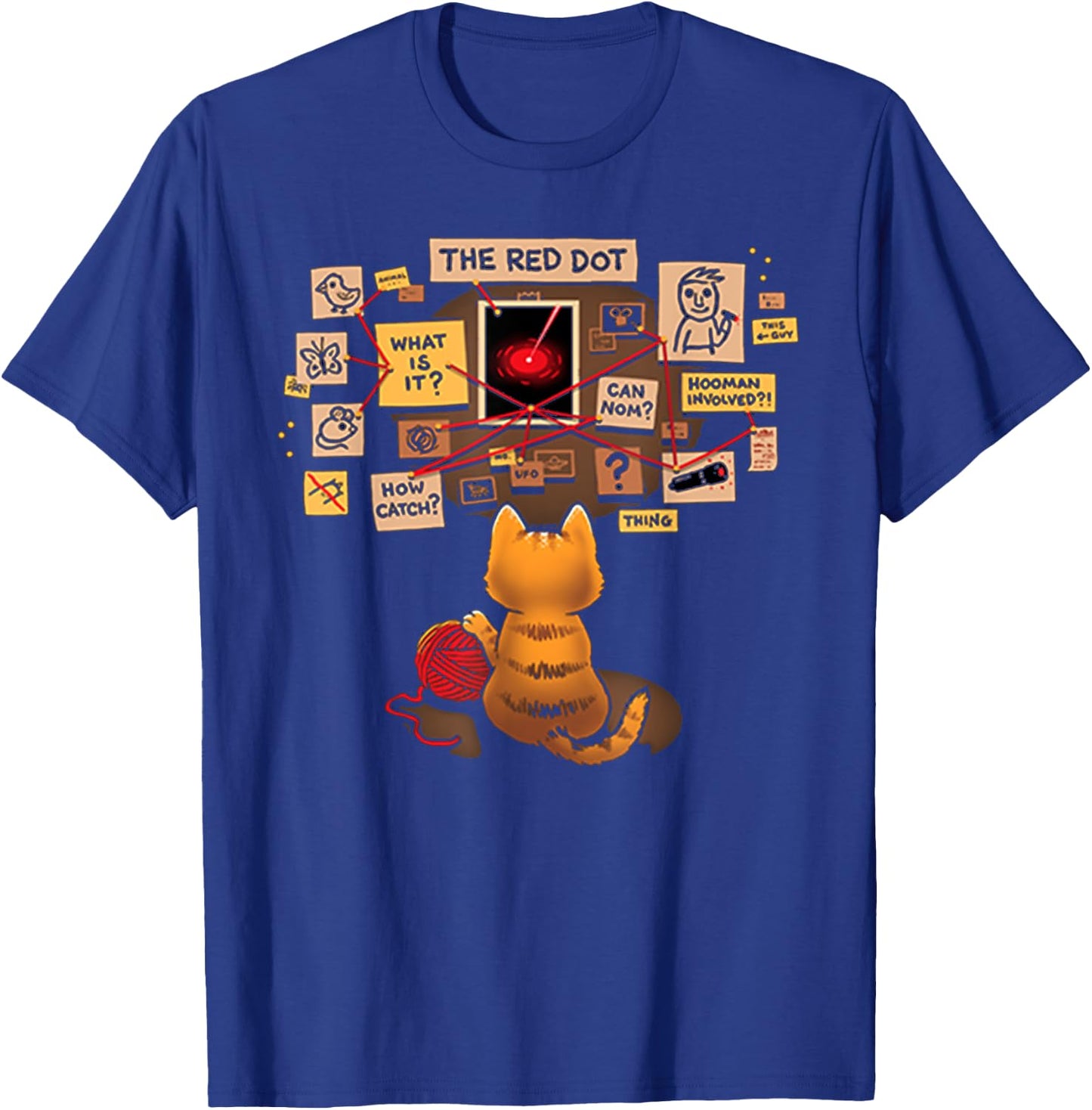 Funny Cat Red Dot Therory Kitten T-Shirt - T-Shirt | Royal
