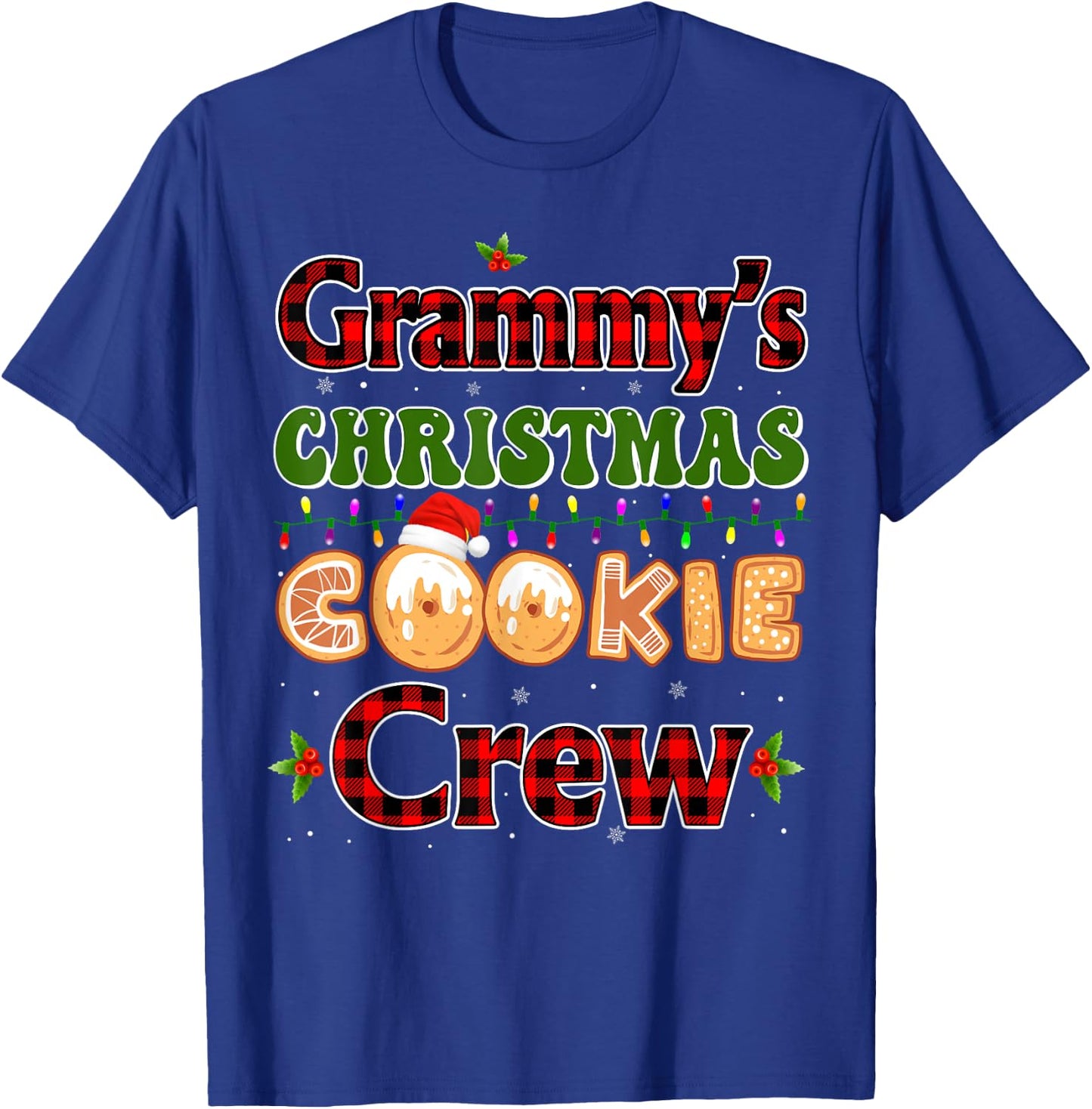 Red Plaid Cute Grammy Christmas Cookie Crew Gingerbread T-Shirt - T-Shirt | Royal