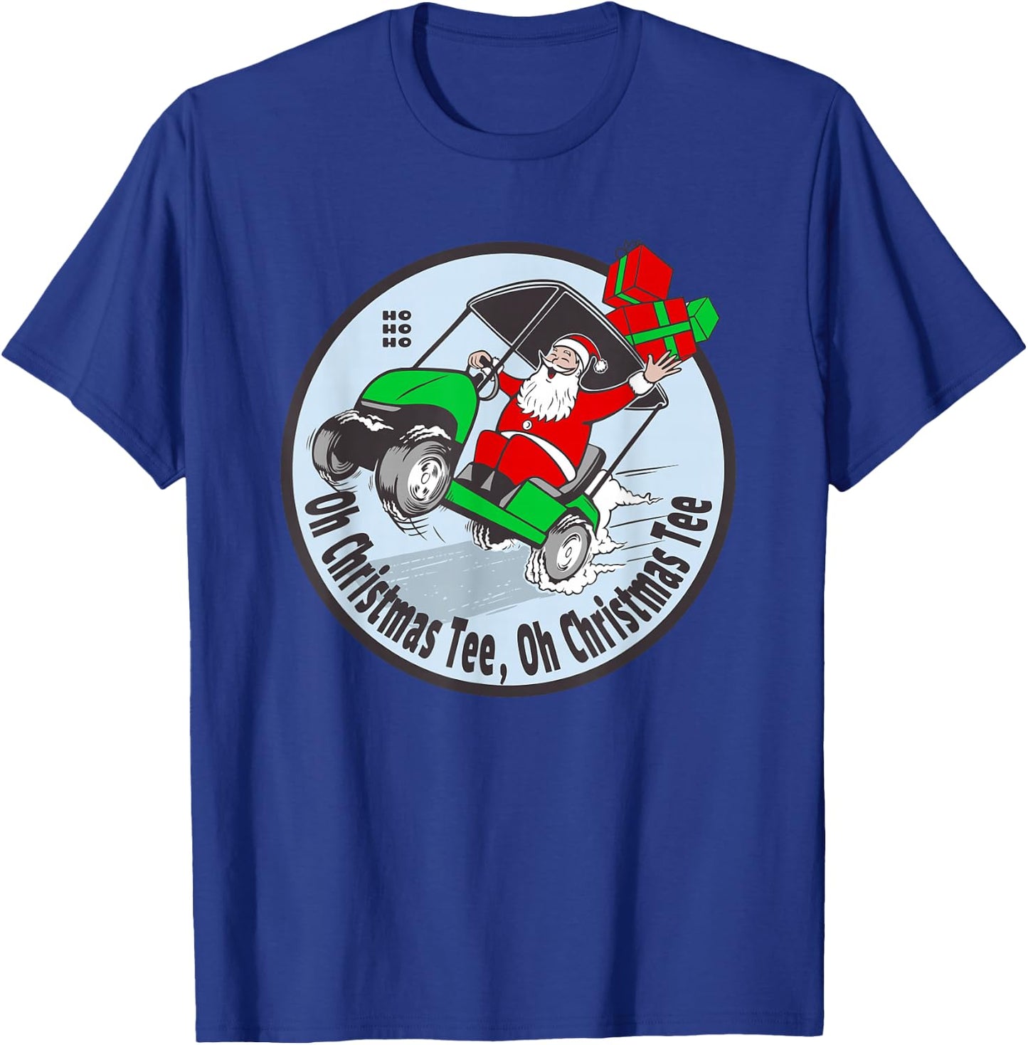 Funny Golfing Santa Claus - Christmas Golfer Golf Cart T-Shirt - T-Shirt | Royal
