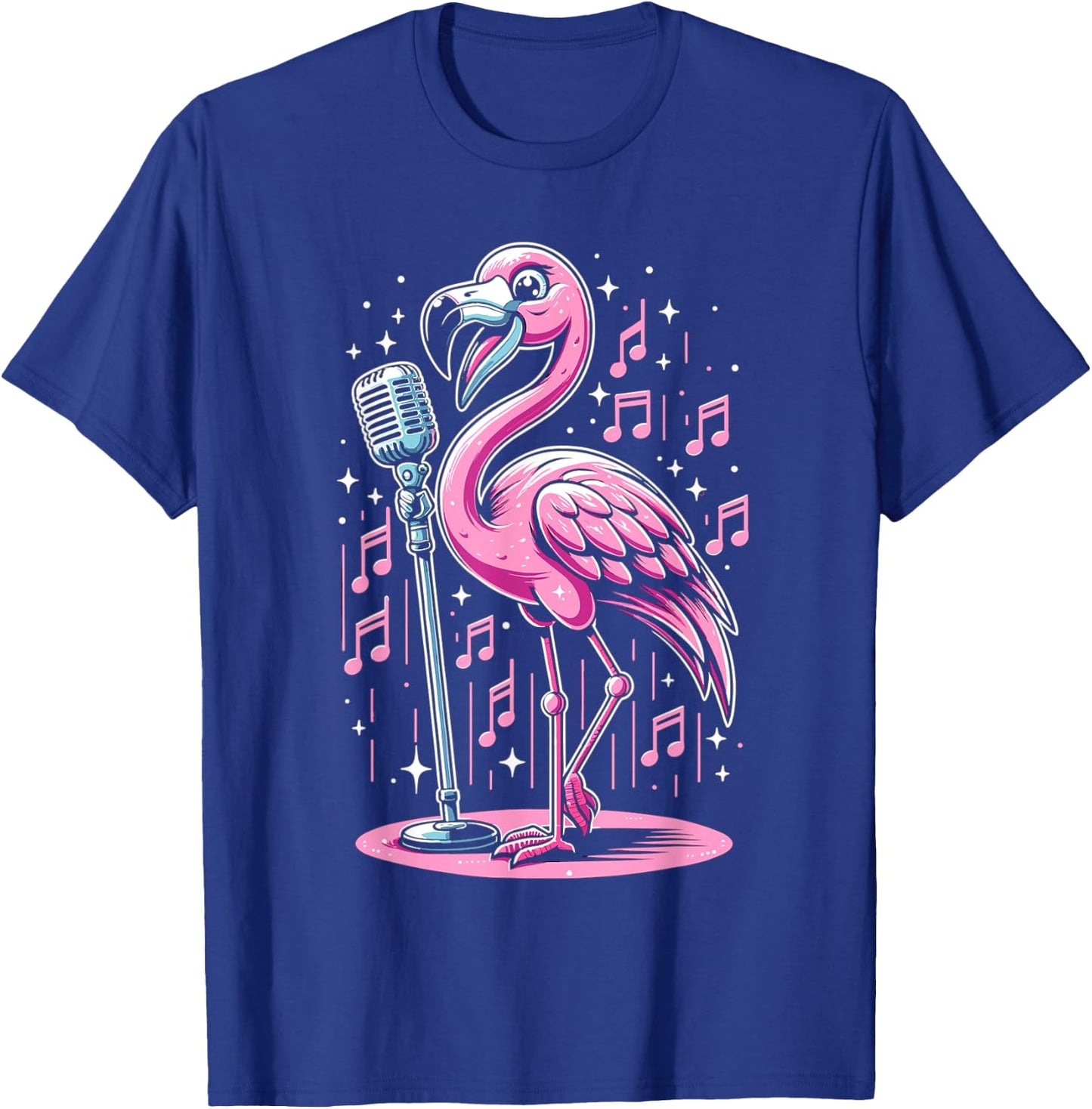Flamingo Singing Singer Musician Choir Music Lover T-Shirt - T-Shirt | Royal