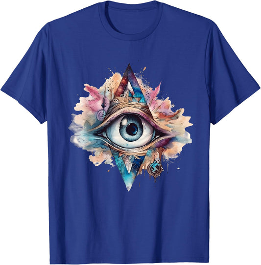 Spiritual Third Eye Watercolor Self-Reflection Awareness T-Shirt - T-Shirt | Royal