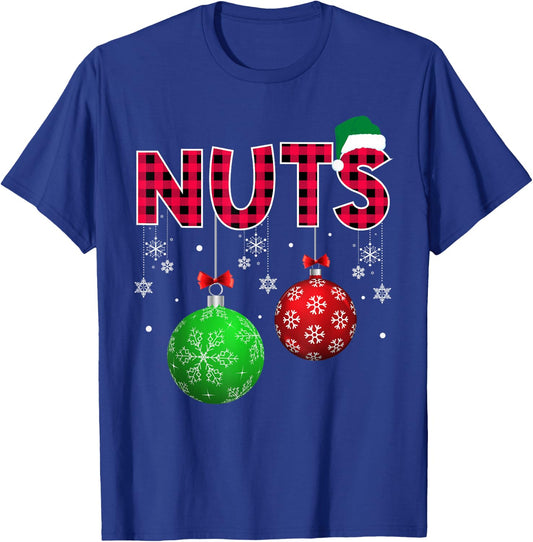 Chest Nuts Funny Adult Christmas Couple Matching Chestnuts T-Shirt - T-Shirt | Royal
