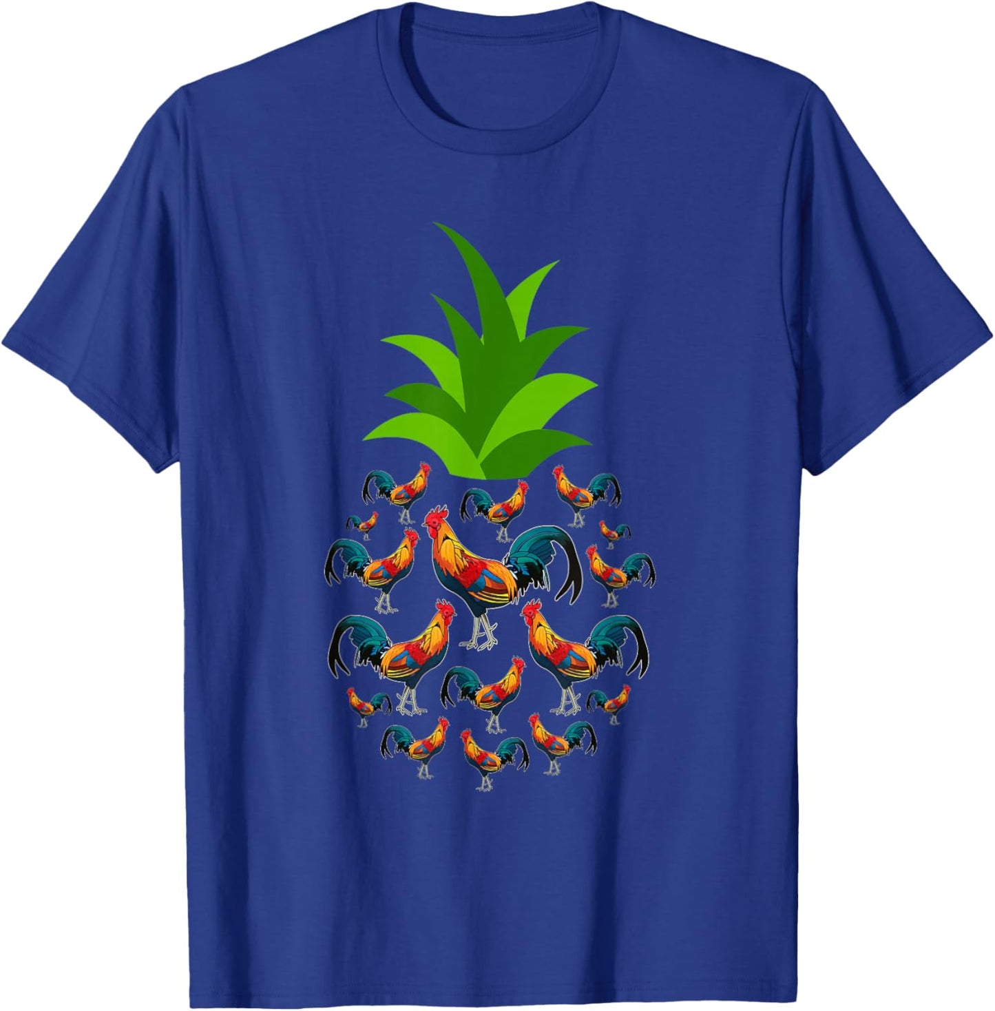 Hawaiian Pineapple Chickens Tropical Kauai Hawaii Chicken T-Shirt - T-Shirt | Royal