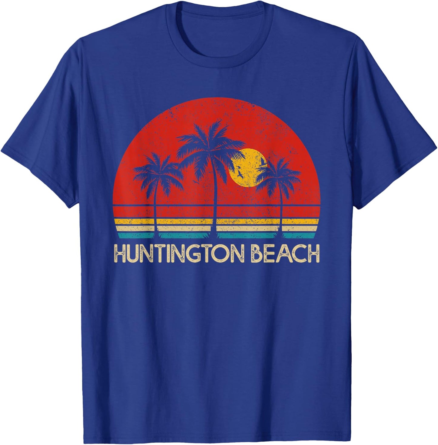 Huntington Beach California CA Surfer Retro Sunset Vintage T-Shirt - T-Shirt | Royal