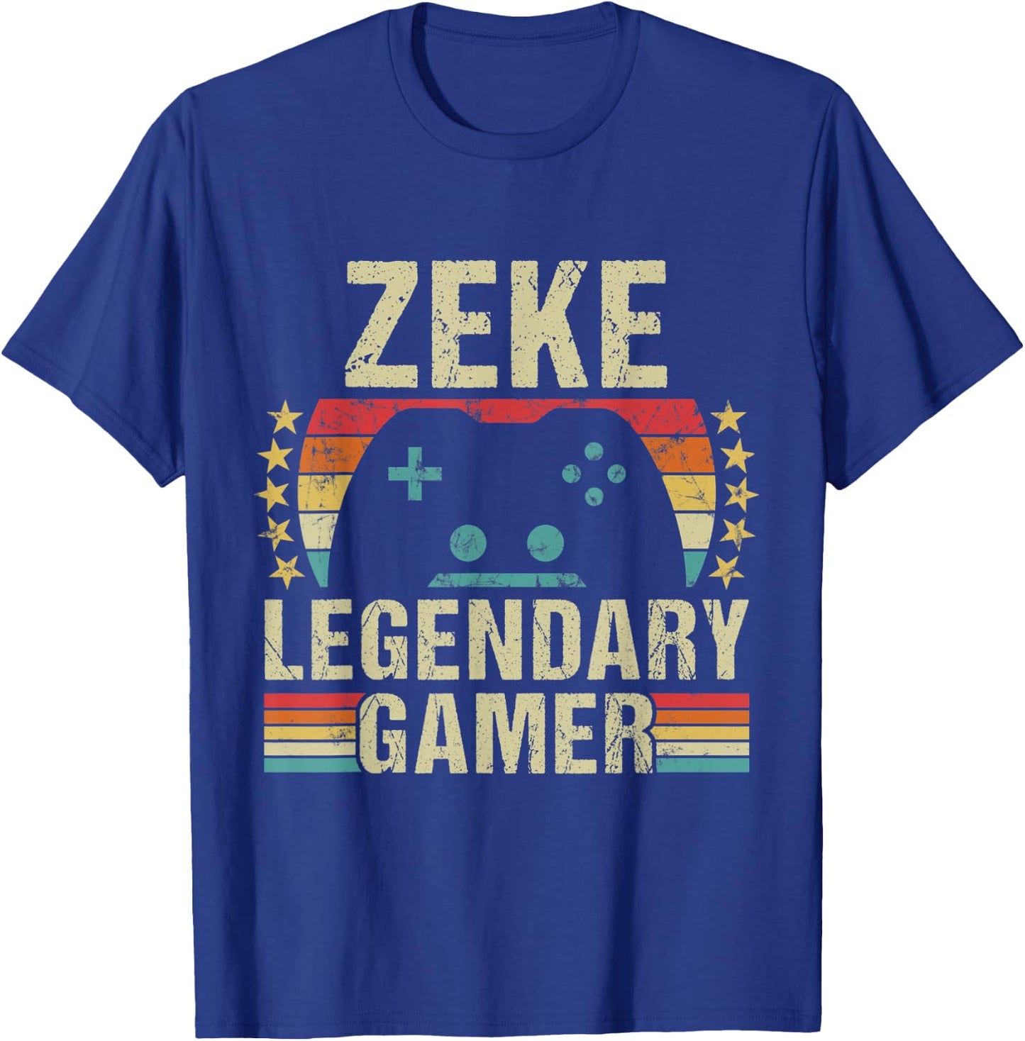 Zeke Gamer Retro Gaming Vintage Game Personalized 70s T-Shirt - T-Shirt | Royal