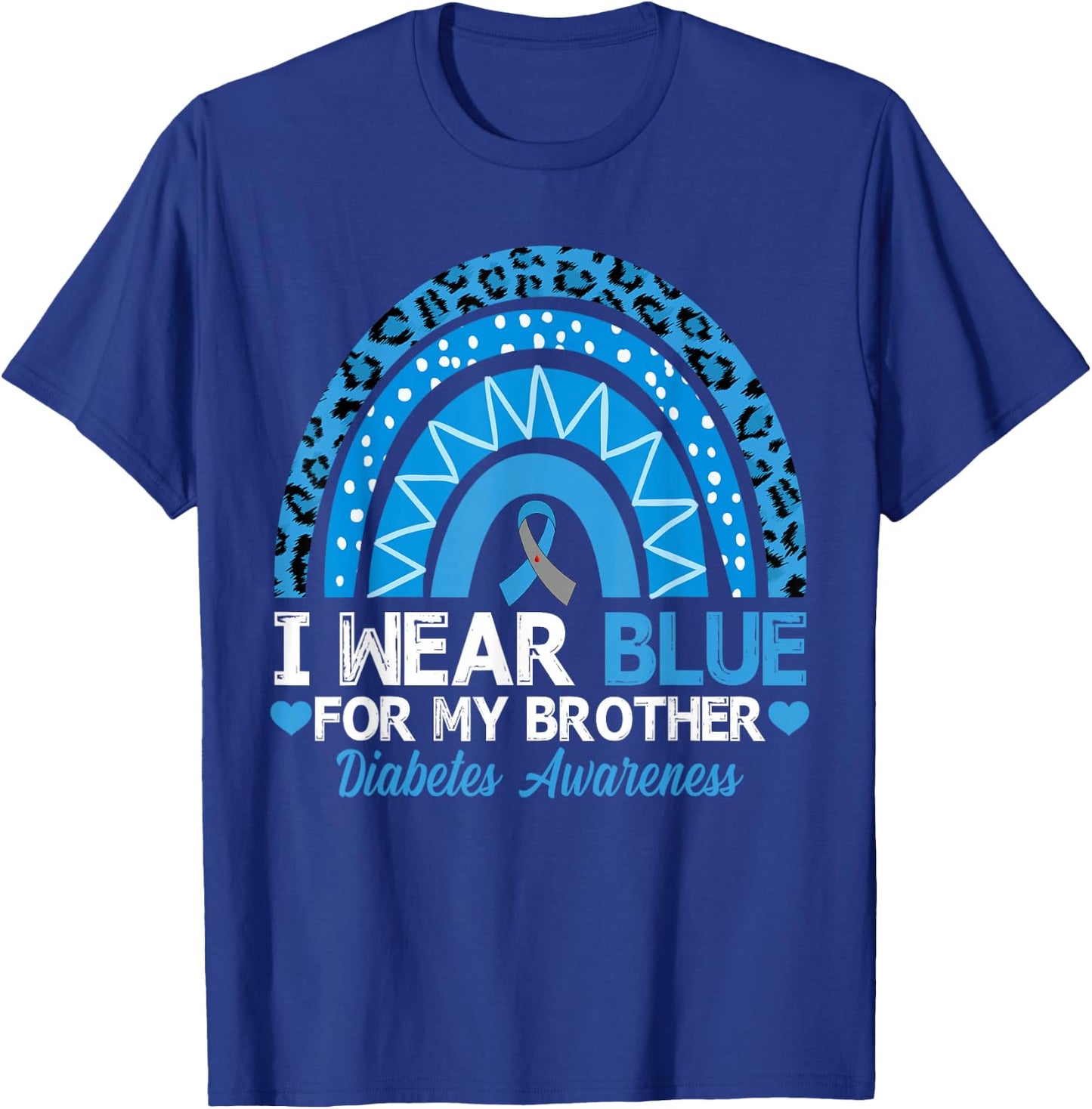 I Wear Blue For My Brother Type 1 Diabetes Awareness T-Shirt - T-Shirt | Royal