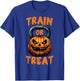 Train or Treat Halloween Pumpkin Kettlebell Gym Workout T-Shirt - T-Shirt | Royal