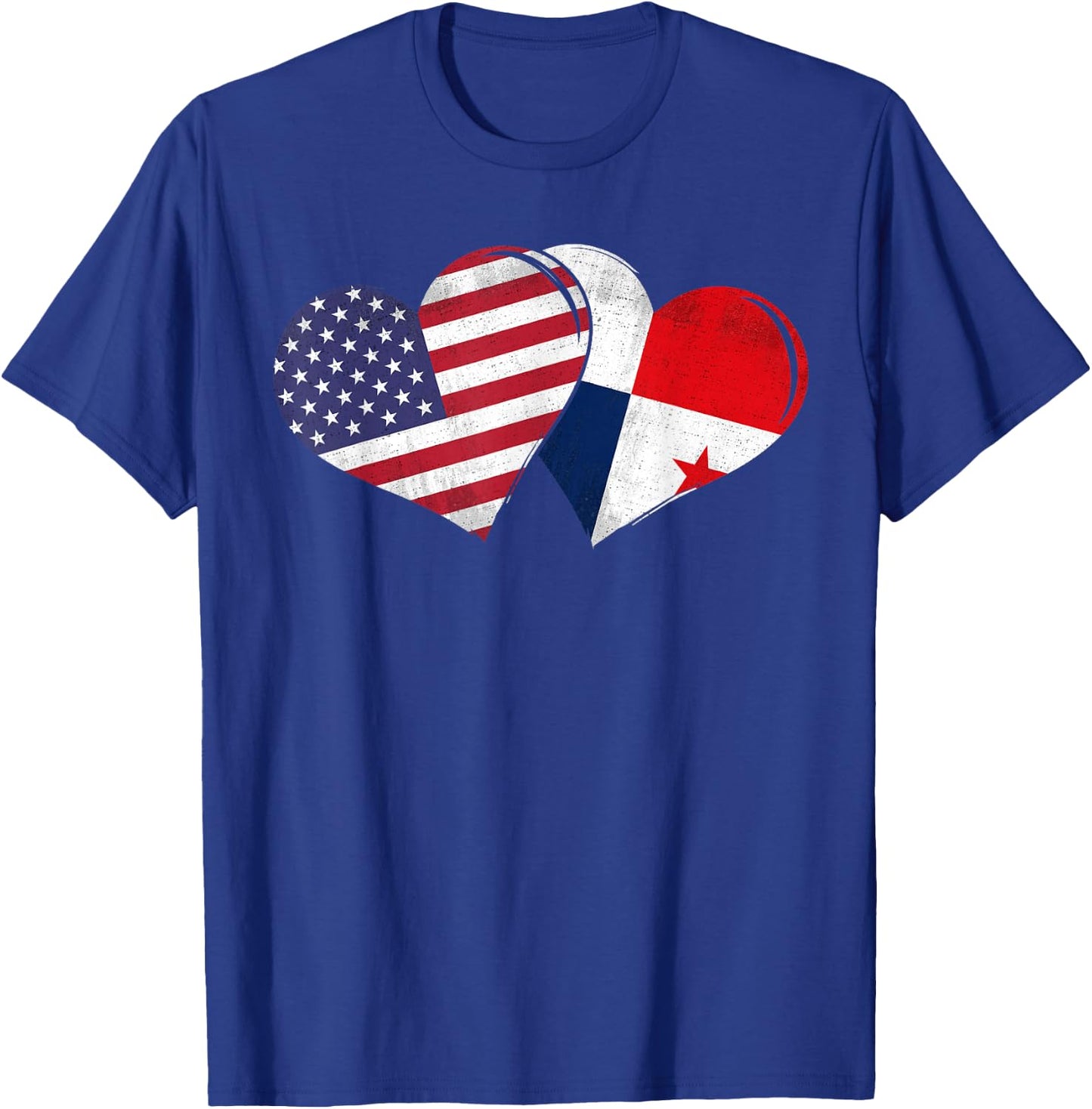 Vintage Panama - American Flag Heart For Panamanian T-Shirt - T-Shirt | Royal