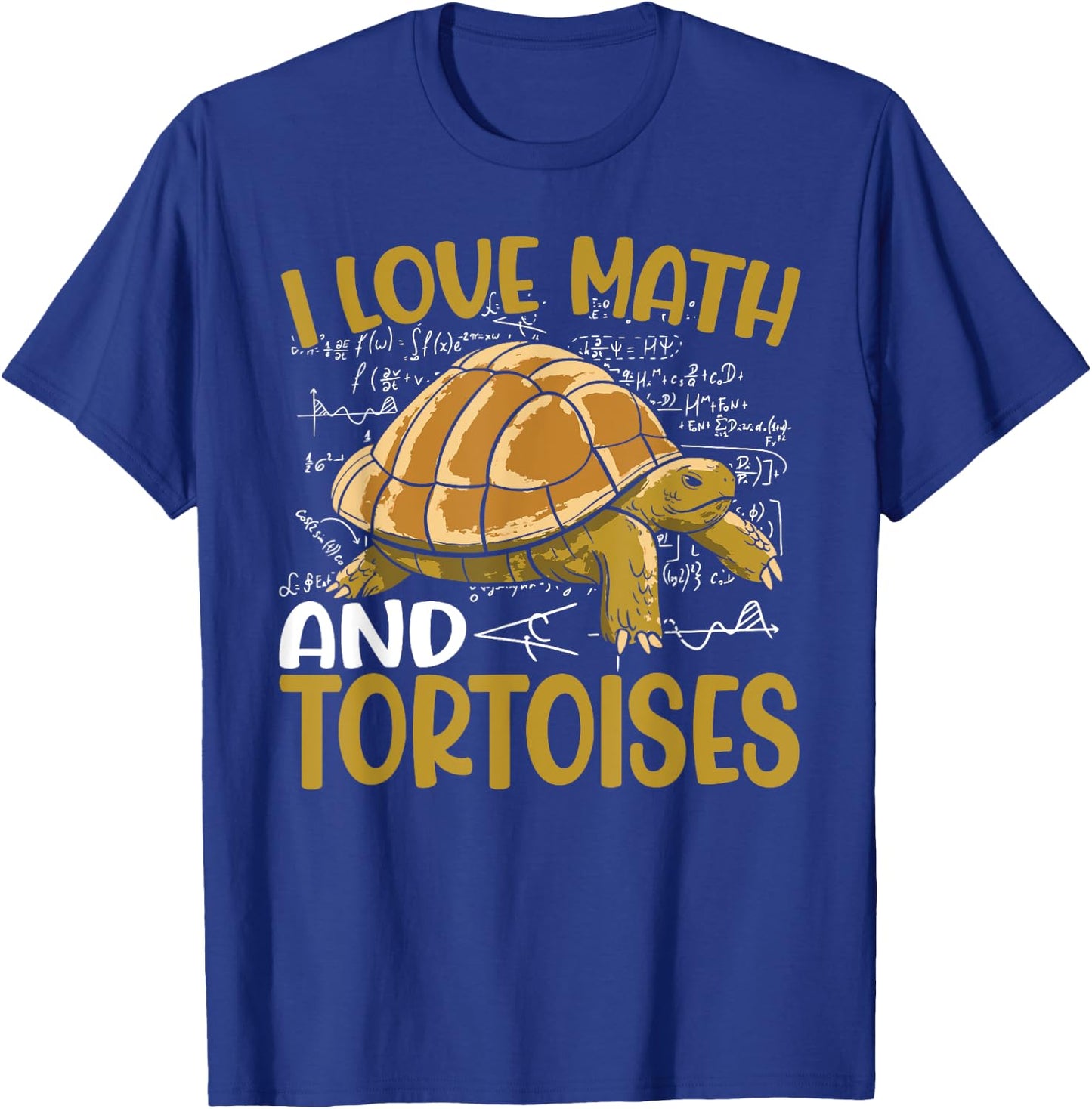Funny I Love Math And Tortoises Turtle Kids School T-Shirt - T-Shirt | Royal