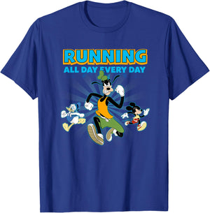Disney Goofy and Pals Running All Day Every Day Marathon T-Shirt - T-Shirt | Royal