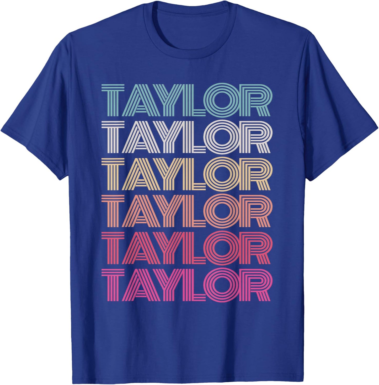 Girl Boy TAYLOR Retro First Name Personalized Birthday 70's T-Shirt - T-Shirt | Royal