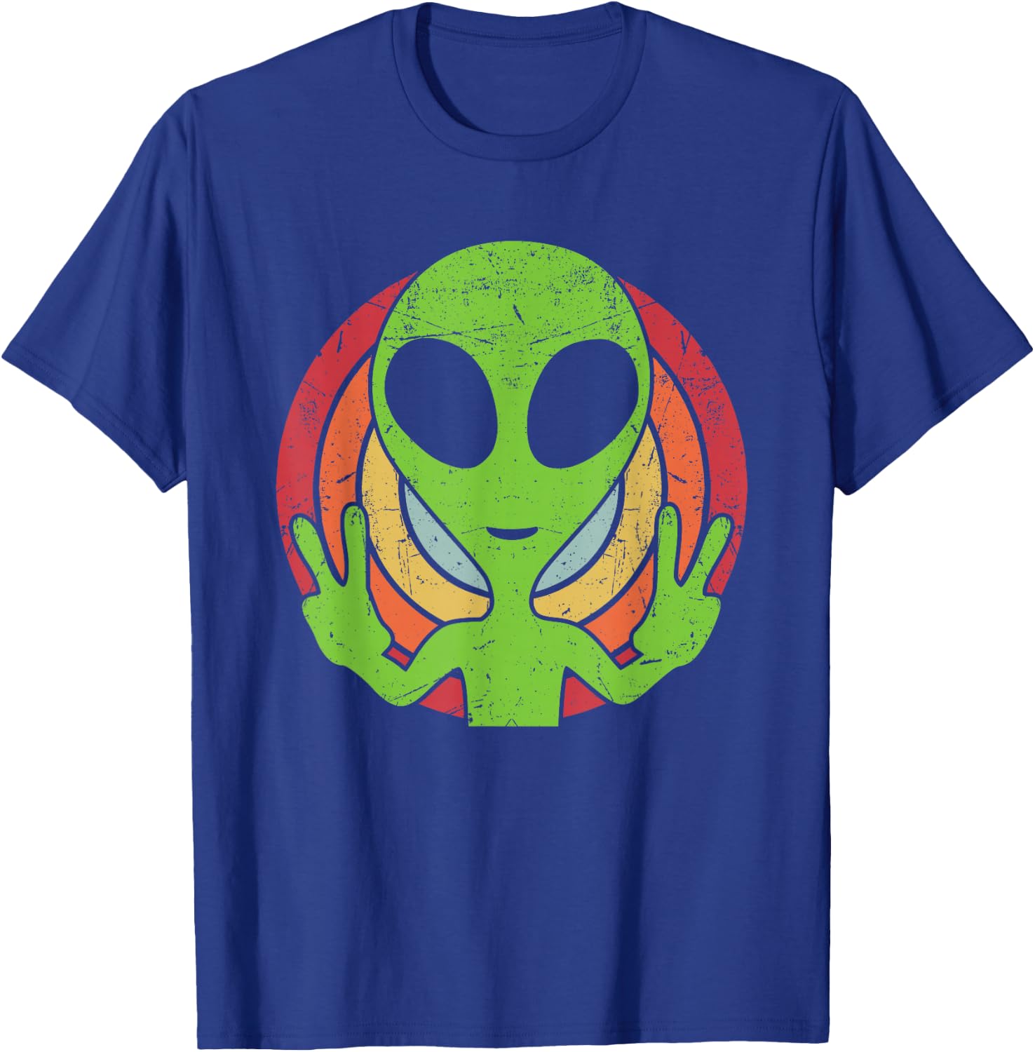 Funny Retro 80's Style Vintage UFO Lover Alien Space Gift T-Shirt - T-Shirt | Royal