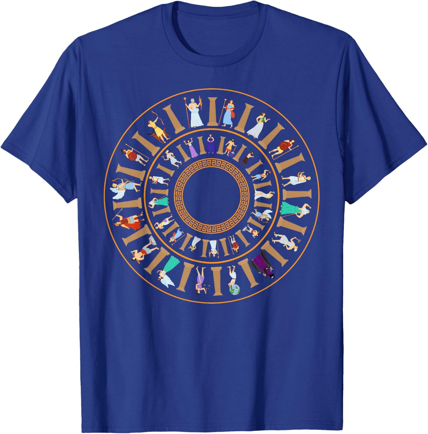 ...Ancient Greece Mythology ...- Greek Gods Vortex - Ancient Greece Mythology Portal - -Adults, -Kids - Black - Small - Short Sleeve - Cotton, Polyester T-Shirt - T-Shirt | Royal