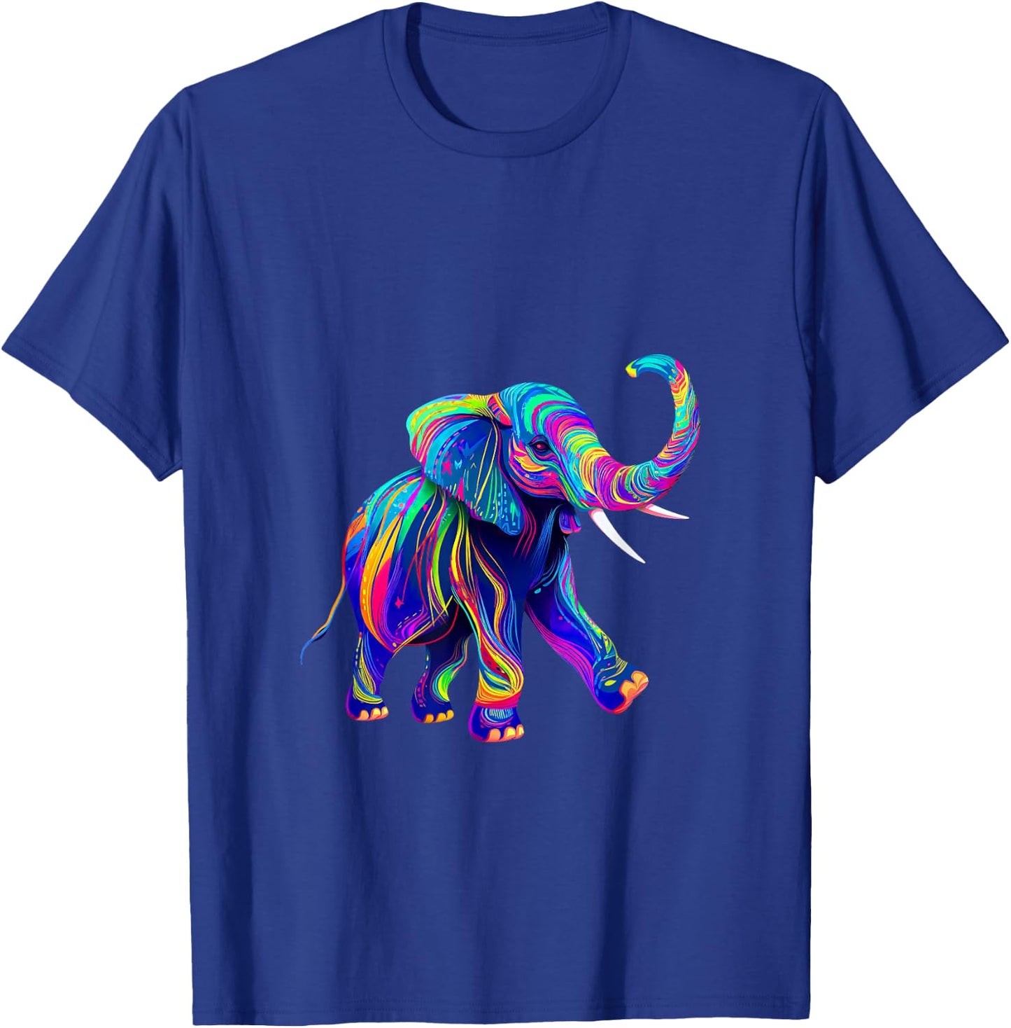 Retro synthwave 80s 90s Elephant Trunk up chakra yoga T-Shirt - T-Shirt | Royal