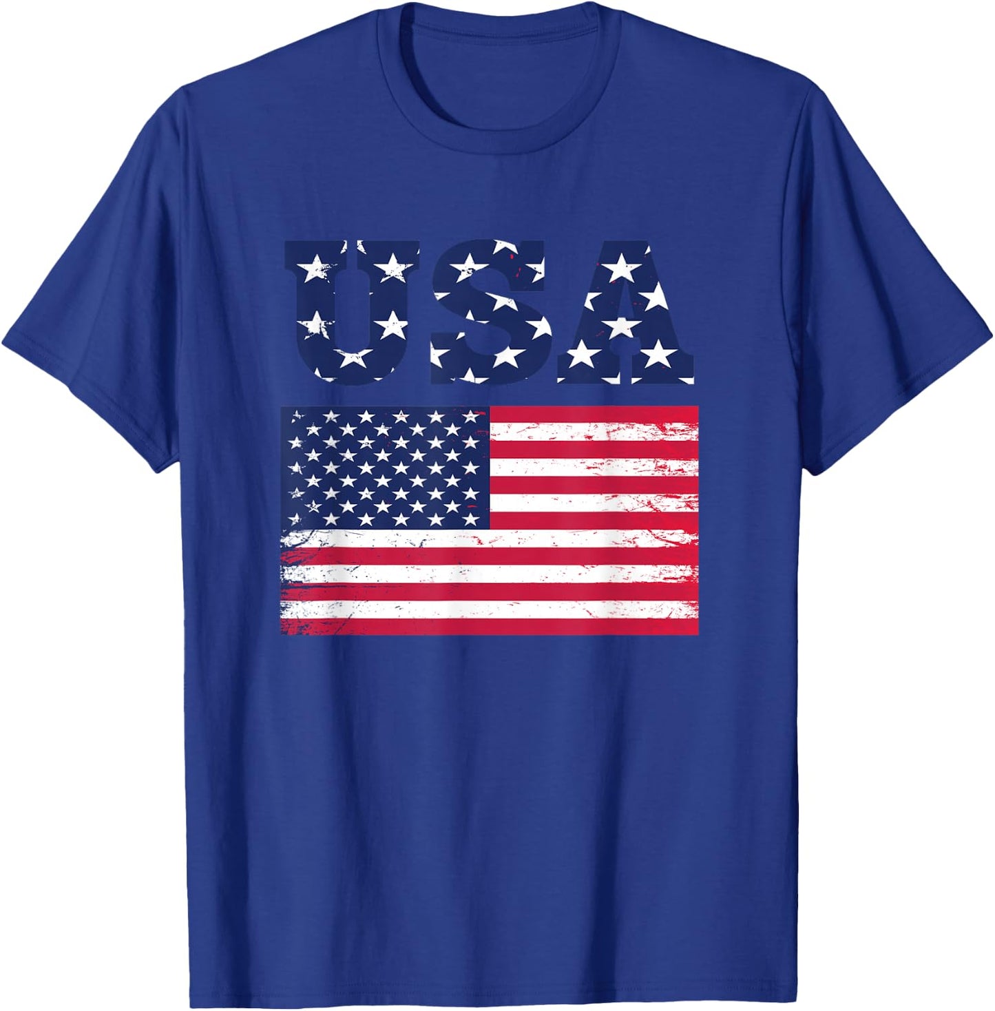 USA Name With American Flag For Americans T-Shirt - T-Shirt | Royal