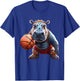 Funny Basketball Hippo Groovy Hippo Basketball T-Shirt - T-Shirt | Royal