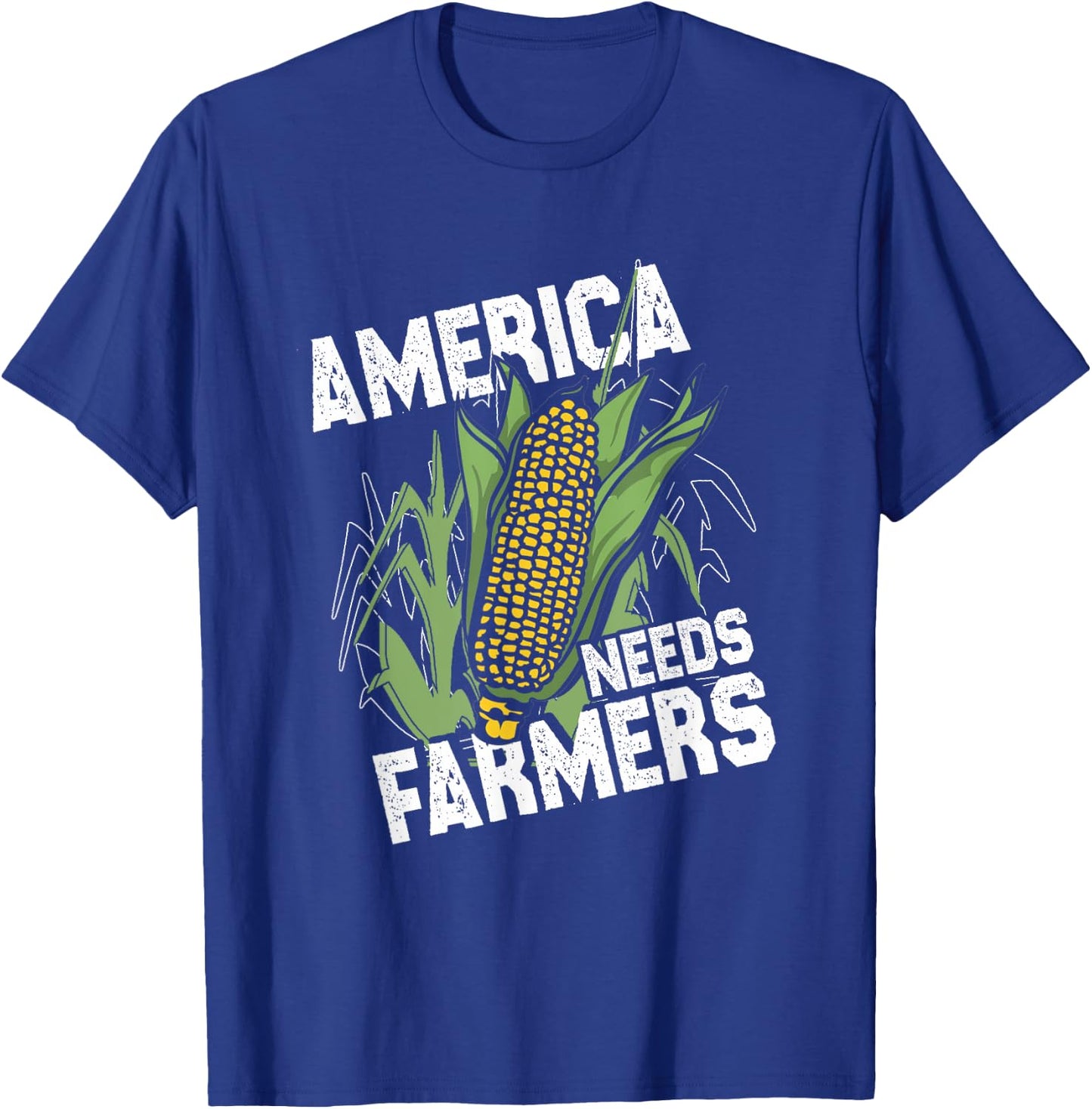 America Needs Farmers | Corn Farming | Harvest Farmer T-Shirt - T-Shirt | Royal