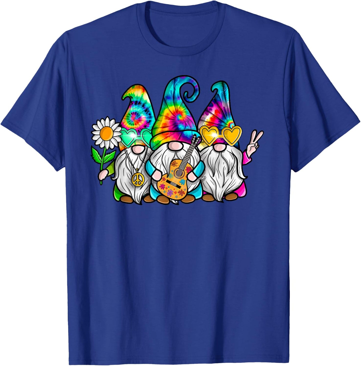 Hippie Gnomes Tie Dye Peace Love Peace Sign 60s 70s Hippie T-Shirt - T-Shirt | Royal