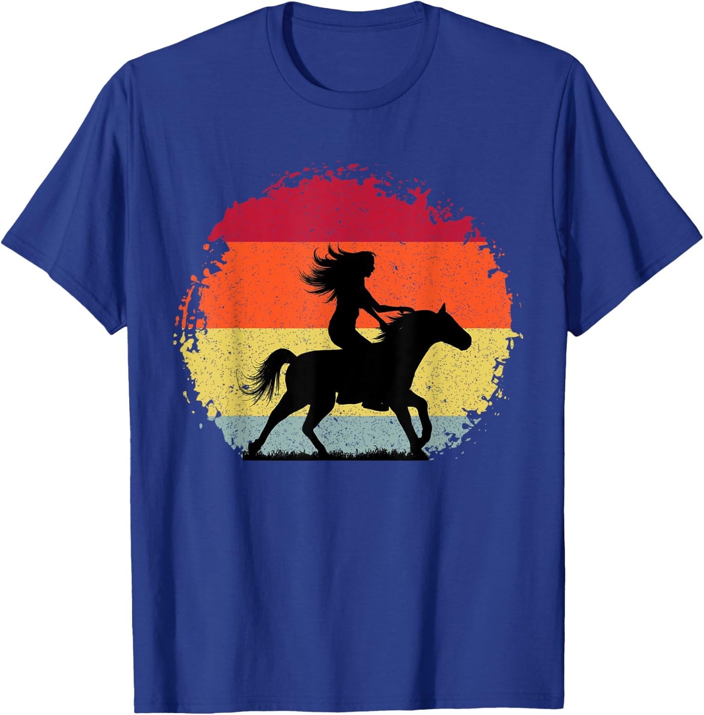 Girl Horse Riding Cowgirl Vintage Texas Ranch Equestrian T-Shirt - T-Shirt | Royal