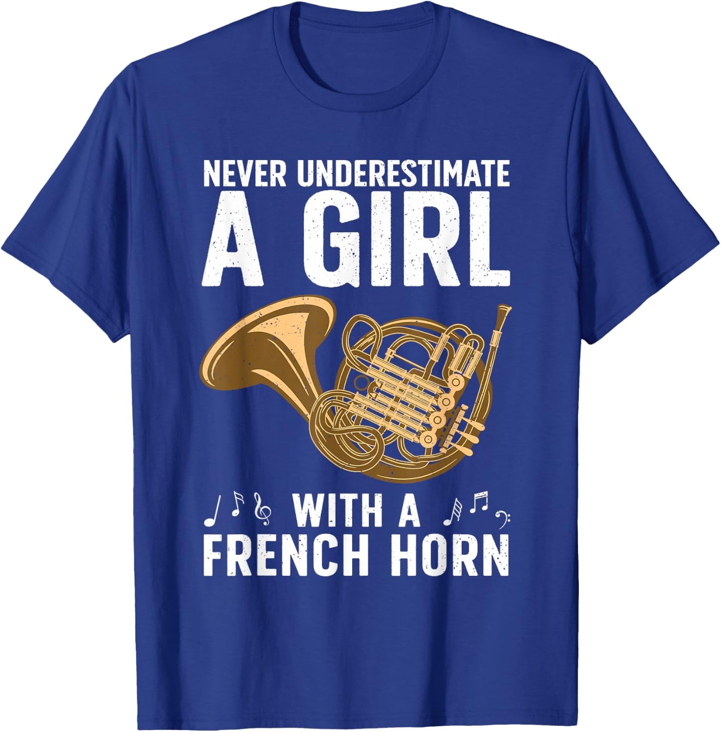 Best French Horn Art Girls French Horn Lover T-Shirt - T-Shirt | Royal