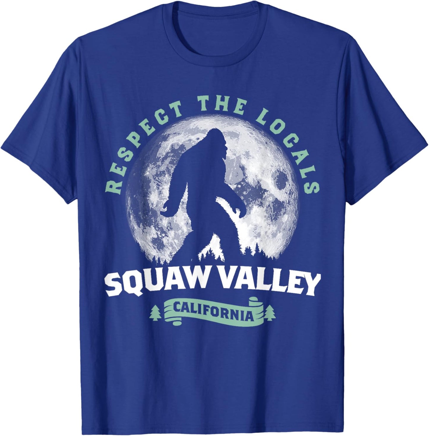 Squaw Valley California Bigfoot Night Walk Retro T-Shirt - T-Shirt | Royal