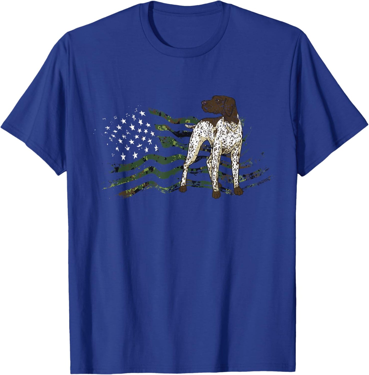 German Shorthaired Pointer American Flag GSP Dog T-Shirt - T-Shirt | Royal
