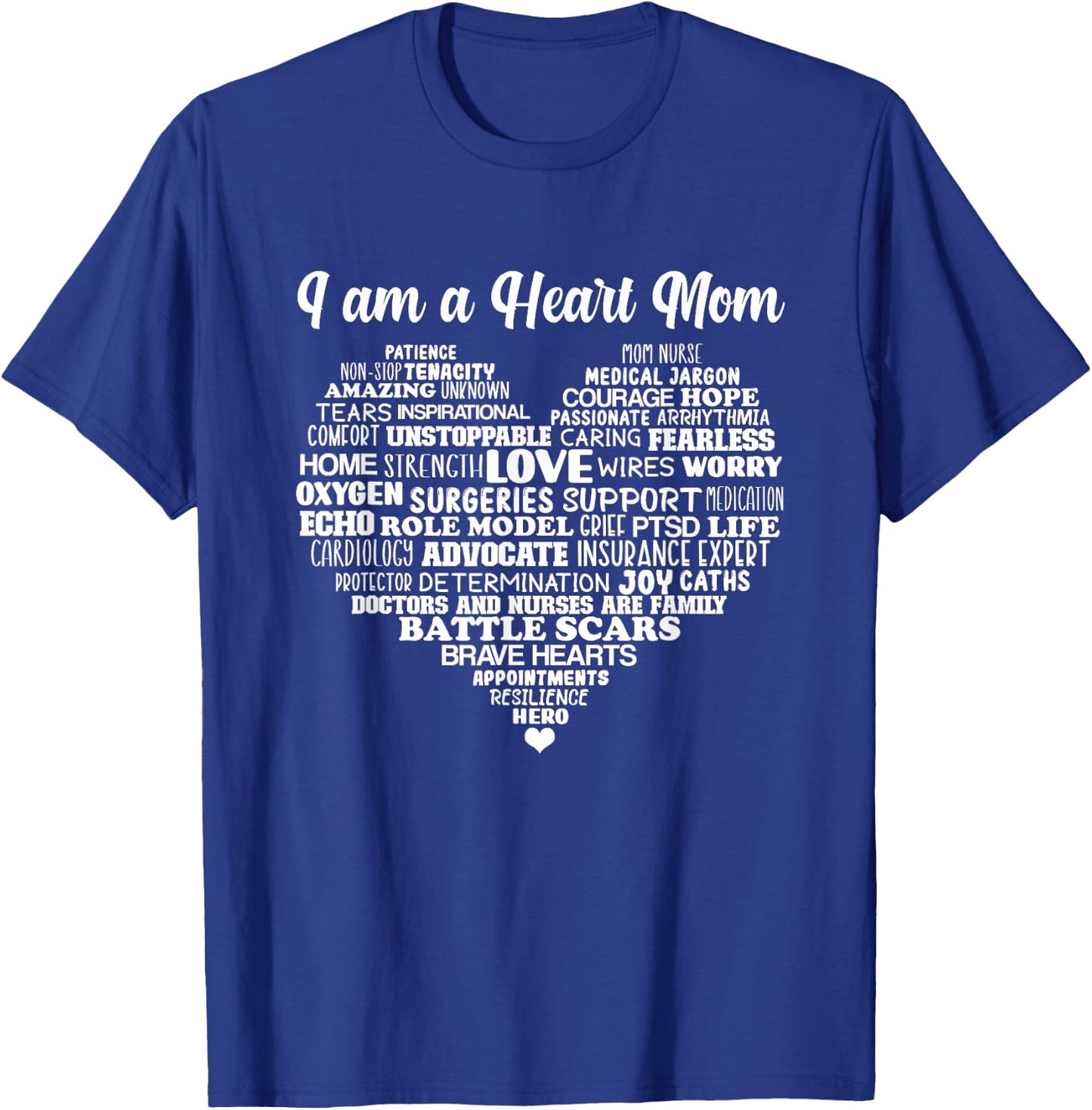 Heart Mom CHD Warrior Mother Congenital Heart Disease Mother T-Shirt - T-Shirt | Royal