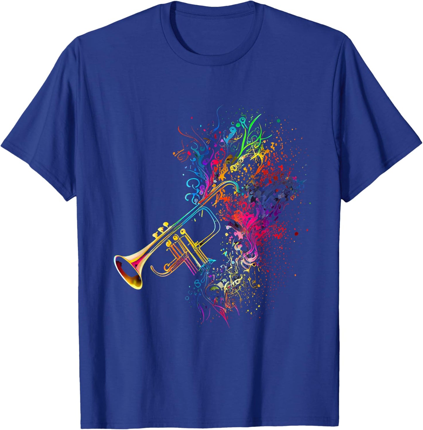 Trumpet Player Musician Gifts & Designs Men's Black Trumpet Trumpets T-Shirt - T-Shirt | Royal