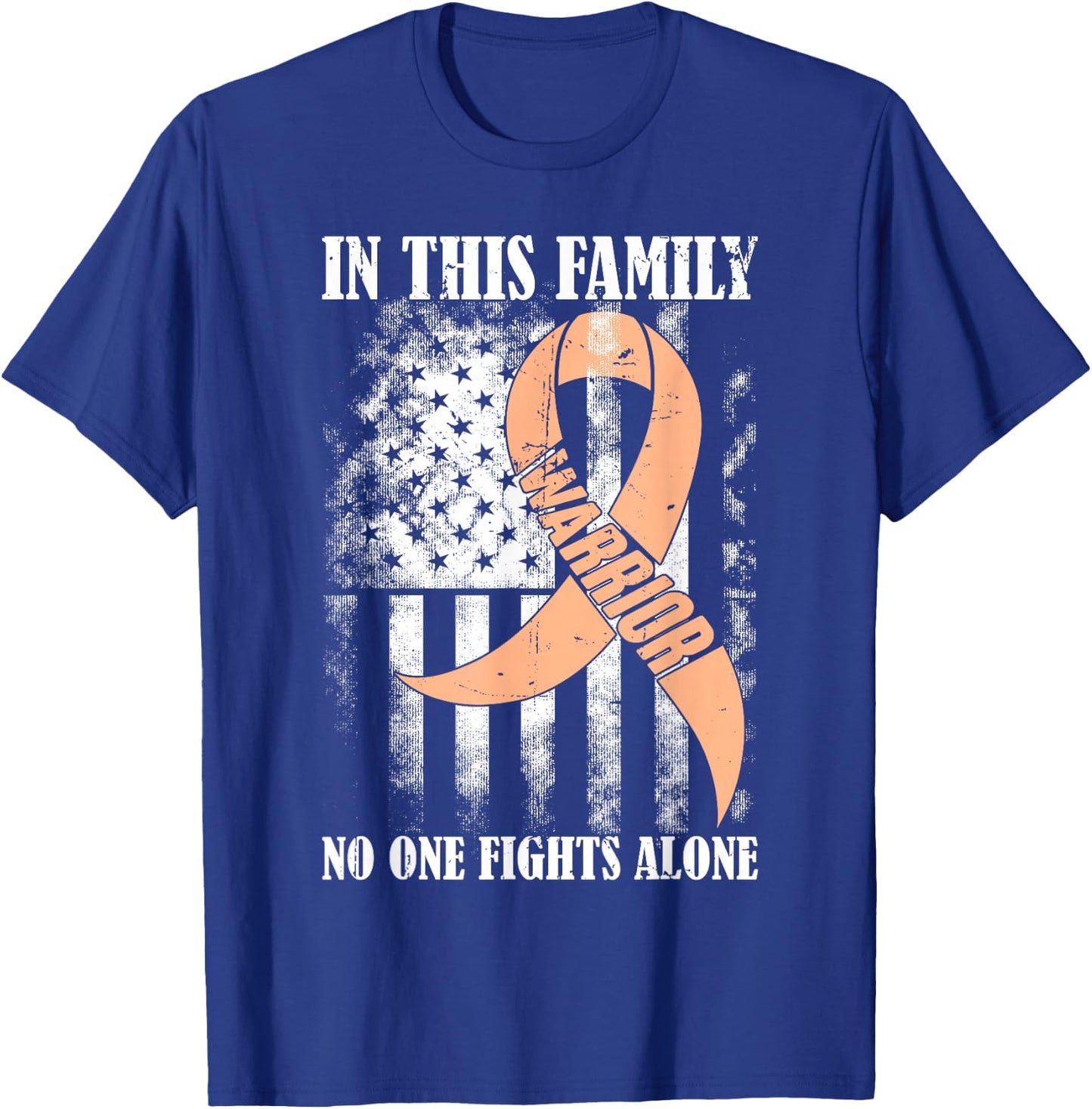 In This Family No One Fight Alone Uterine Cancer Awareness T-Shirt - T-Shirt | Royal