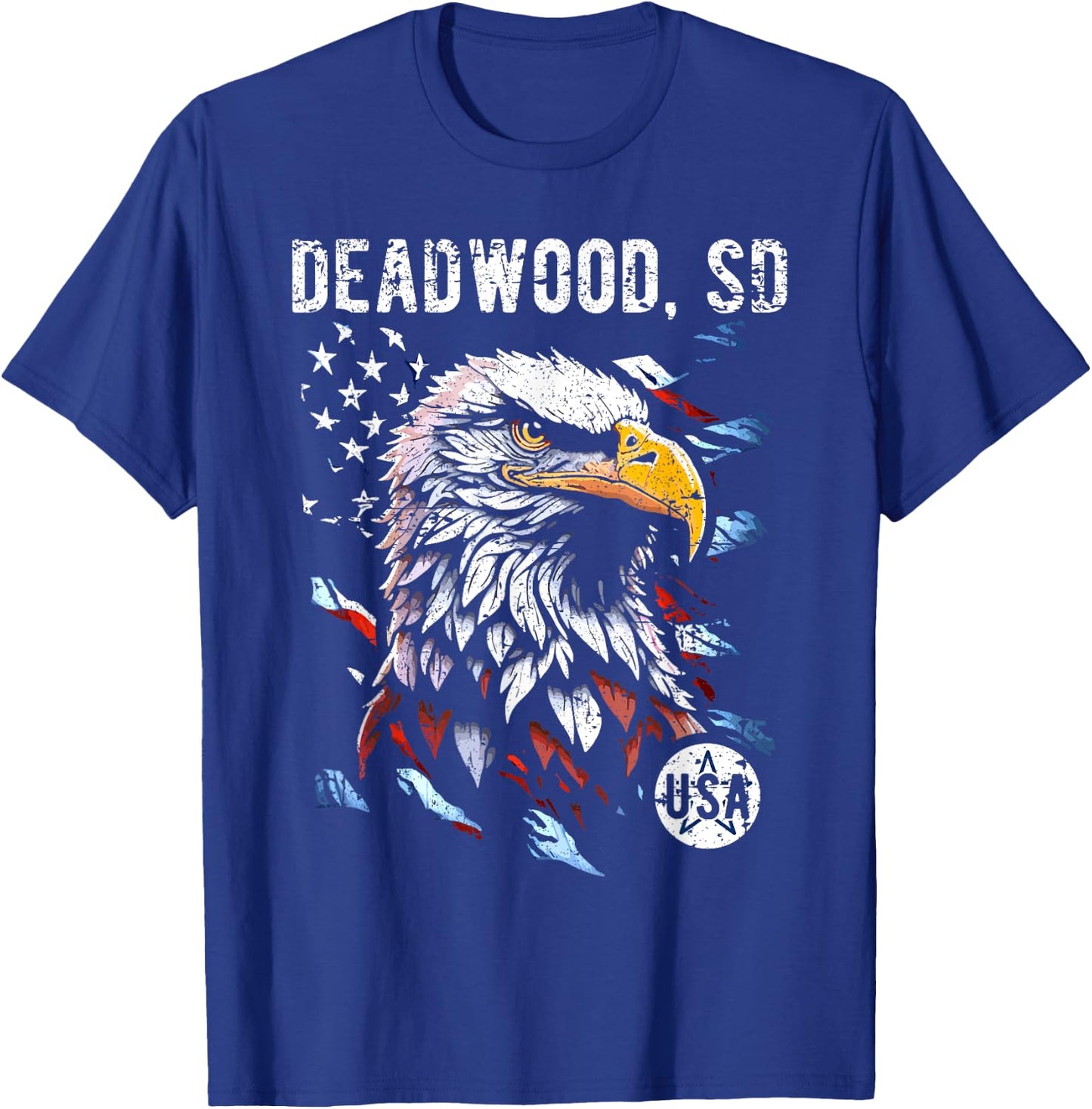 Deadwood SD Patriotic Eagle USA Flag Vintage Style Design Kids Men T-Shirt - T-Shirt | Royal