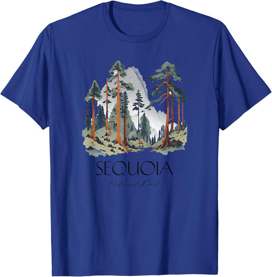 Cool Sequoia National Park Hiking Watercolor Graphic T-Shirt - T-Shirt | Royal