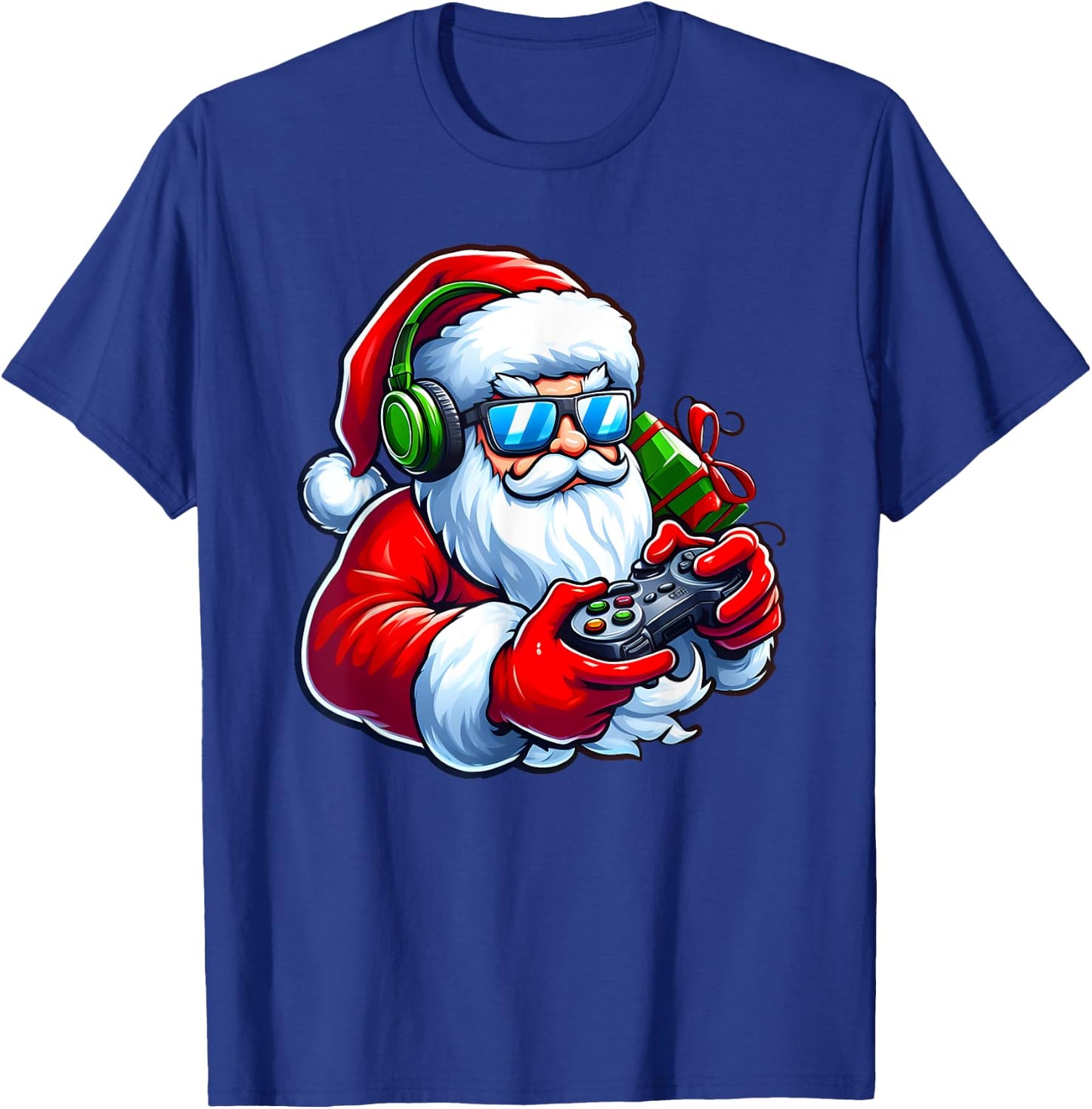 Cool Santa Gamer Controller Gaming Video Game Christmas T-Shirt - T-Shirt | Royal