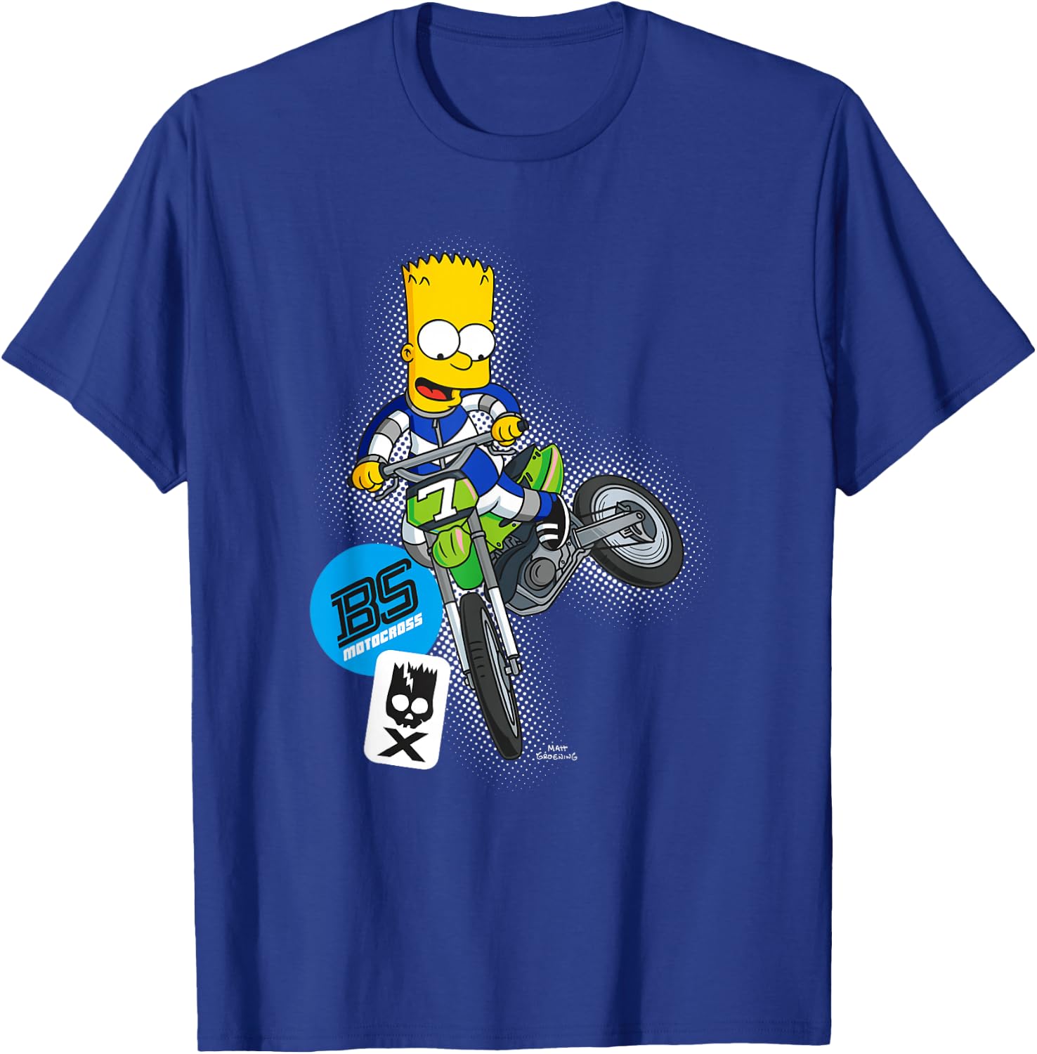 The Simpsons Bart Simpson BMX Motocross Racing T-Shirt - T-Shirt | Royal