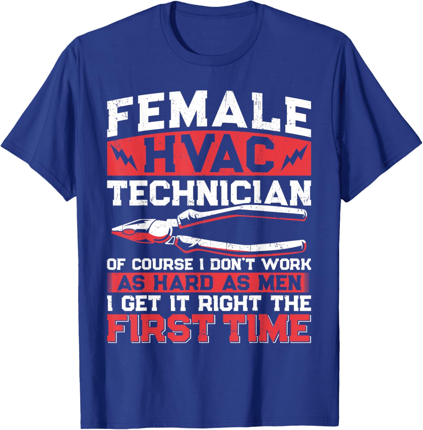 HVAC Technician Tech Female Girl Vintage Female Hvac T-Shirt - T-Shirt | Royal