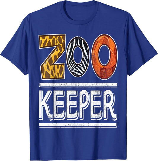 Zookeeper Safari Costume Adult Kids Animal Print Zoo Keeper T-Shirt - T-Shirt | Royal