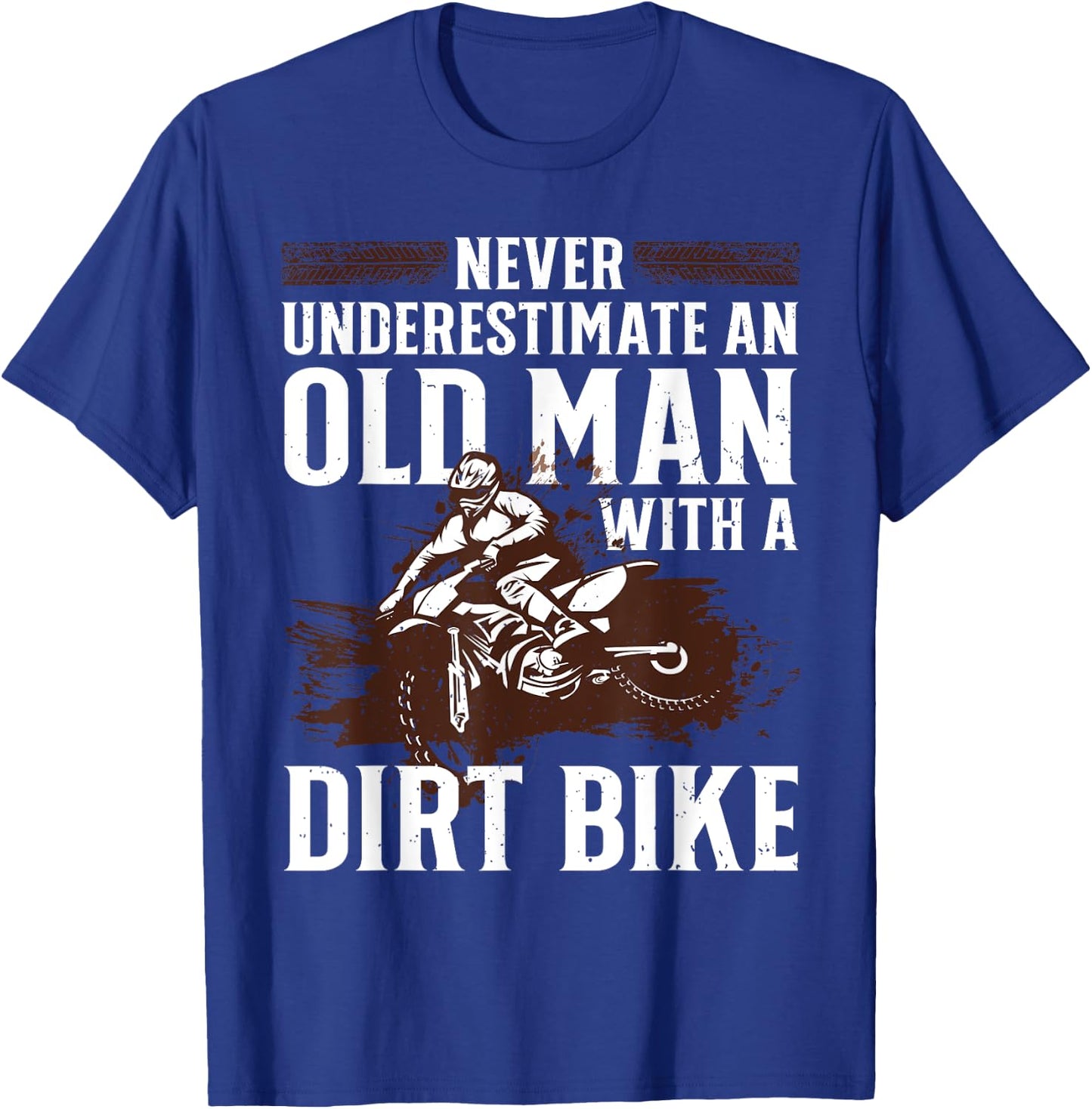 Funny Dirt Bike Art For Dirtbike Lover Men Grandpa Motorbike T-Shirt - T-Shirt | Royal