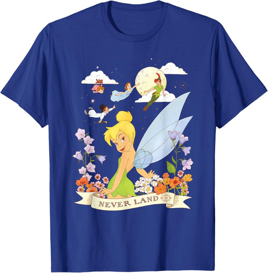 Disney Peter Pan Tinker Bell Never Land Flowers and Flight T-Shirt - T-Shirt | Royal