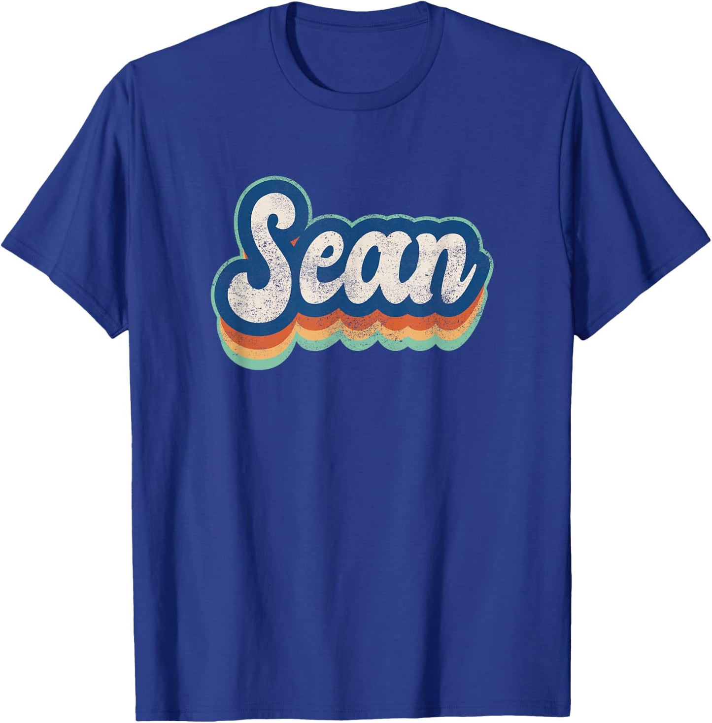 Sean First Name Boy Vintage Style 70s 80s Personalized T-Shirt - T-Shirt | Royal