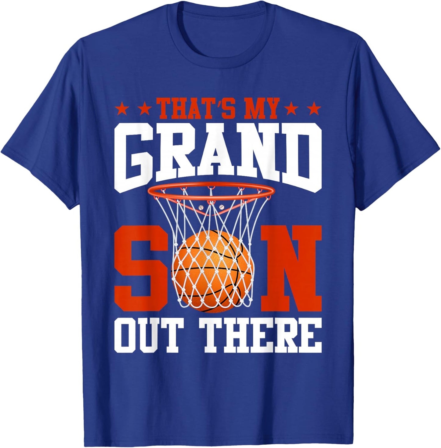 That's My Grandson Out There Basketball Grandma Grandpa T-Shirt - T-Shirt | Royal