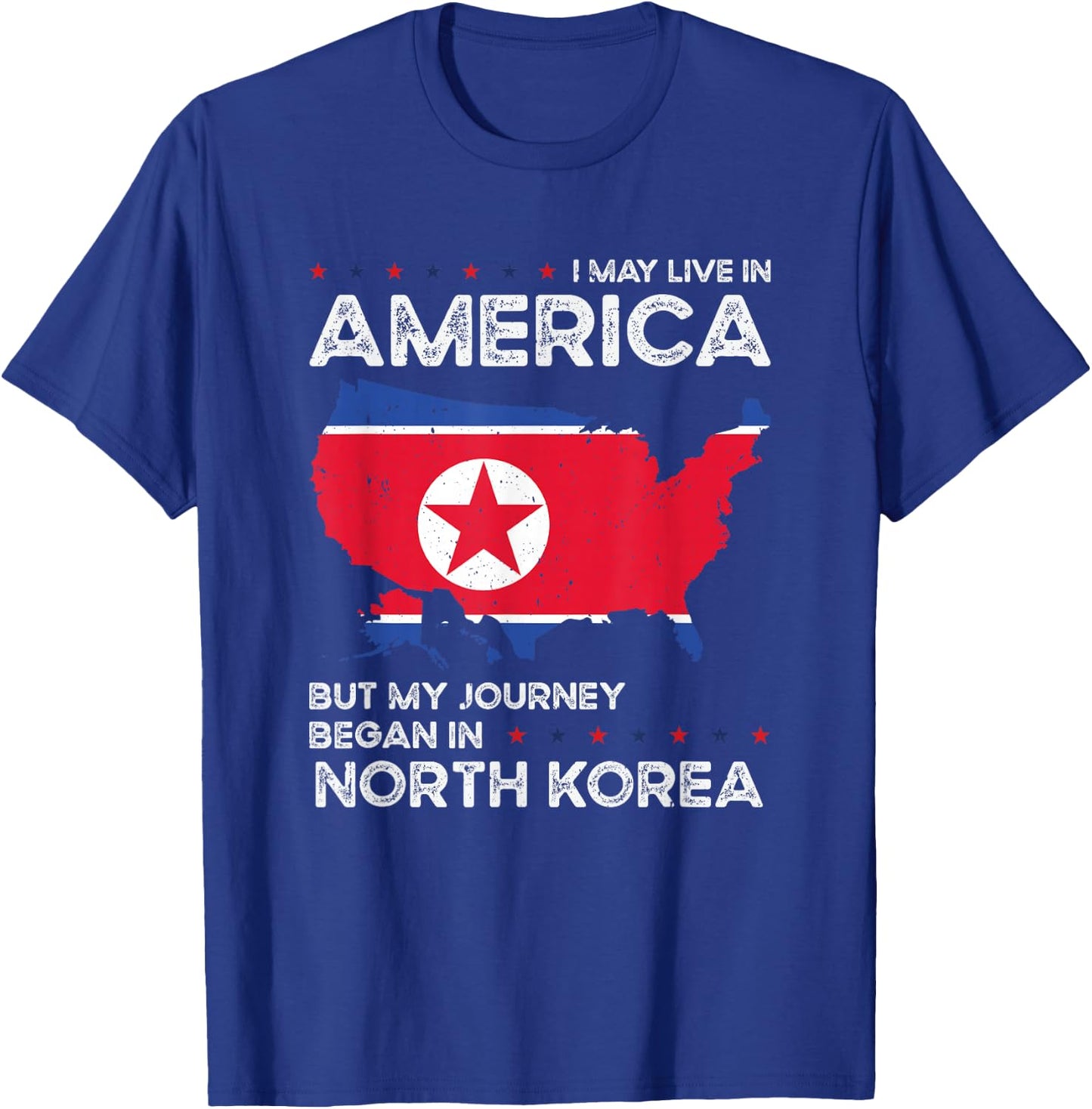 North Korean American USA Patriot Grown North Korea US Flag T-Shirt - T-Shirt | Royal