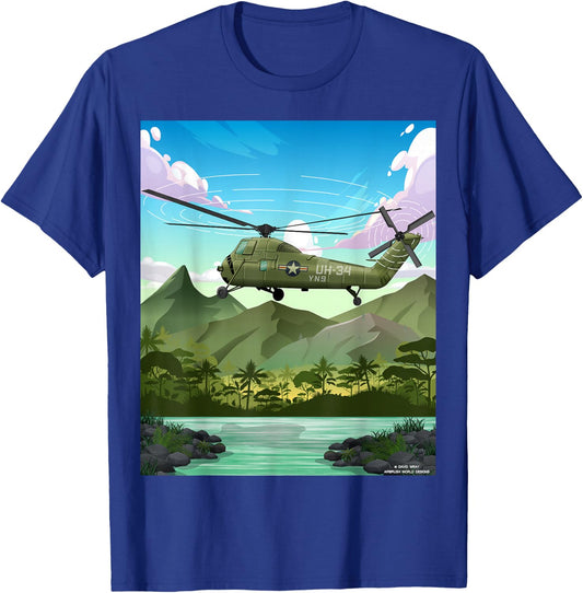 Vietnam War Military Helicopter Armed Forces Veterans Gift T-Shirt - T-Shirt | Royal